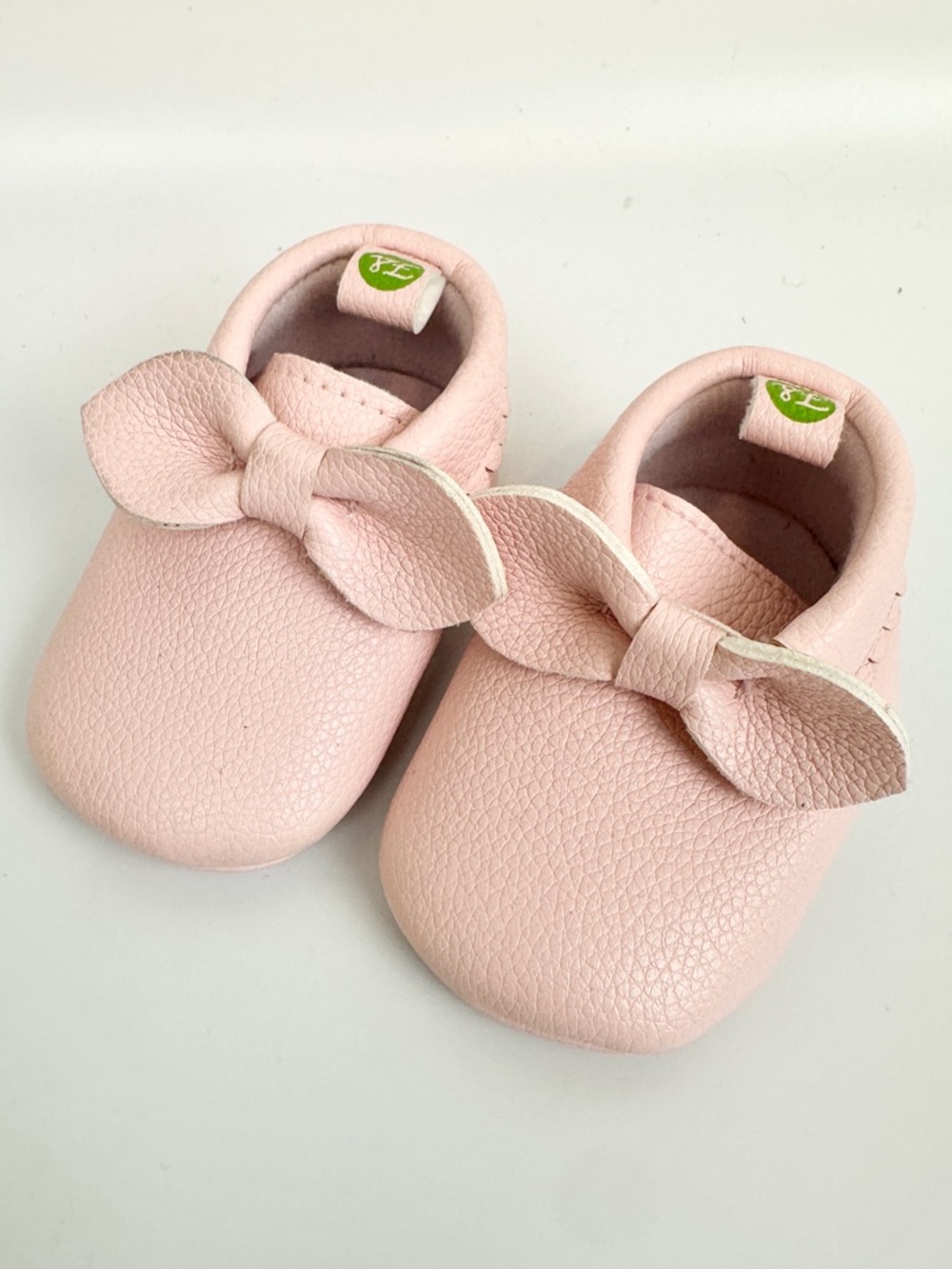 First Steps Pink Moccasins with Bow Baby Girl Size 1